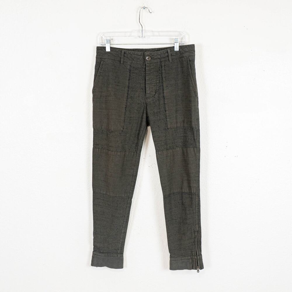 James Perse Los Angeles Men's Cotton wool pants Olive green 32